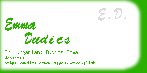 emma dudics business card